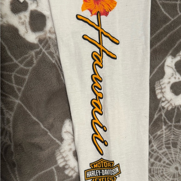 ❤️‍🔥❤️‍🔥Harley Davidson White Long Sleeve Hawaii Honolulu Shirt - Picture 3 of 6